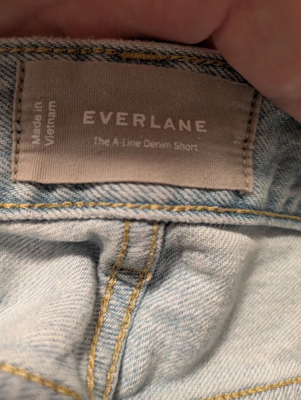 Everlane The A-Line Denim Short In Light Indigo Size 31 - Picture 10 of 13
